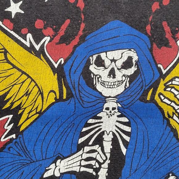 Vintage Skull Guitar Shirt XL 23x25 Faded-Black - Picture 9 of 14